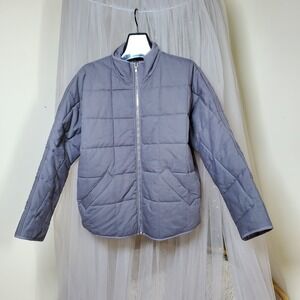 Promesa Cotton Quilted Jacket Chore Coat Barn Gray M Full Zip Gorpcore Fisherman